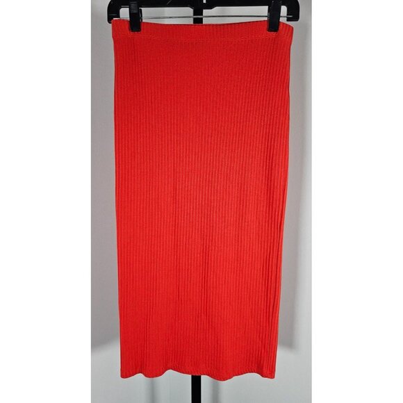 Michael Kors Sleevless Two-Piece Ribbed Tank Pencil Skirt Set-Coral-Size XS - Picture 2 of 8